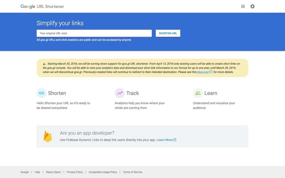 URL短縮サービス_Google URL Shortener