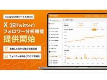 「Instagram分析ツール「GRASIS」、X（旧Twitter）のフォロワー分析機能を提供開始」の見出し画像