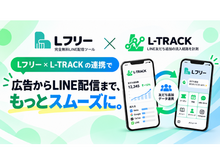 「完全無料のLINE CRMツール「Lフリー(エルフリー)」がLINE友だち追加計測ツール「L-TRACK(エルトラック)」との連携で広告媒体別のタグ付け・配信を自動化！」の見出し画像