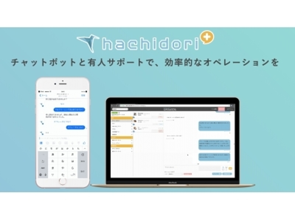 「【顧客満足度向上へ】 不動産・EC・旅行業界などにむけ、チャットボット×データを活用した有人サポートで顧客対応を効率化する「hachidori plus」をリリース」の見出し画像