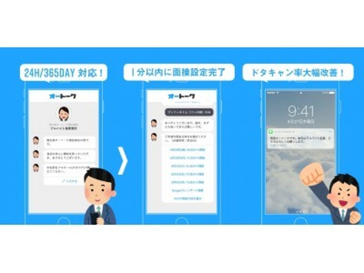 「業界初!チャットボットを活用した面接設定完全自動化サービス「オートークビズ」をリリース」の見出し画像